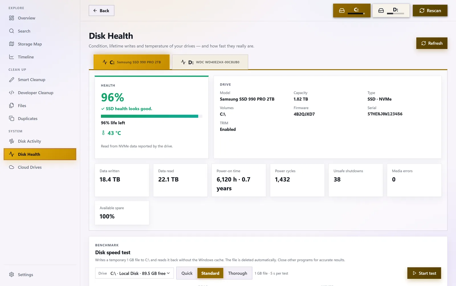 Disk health