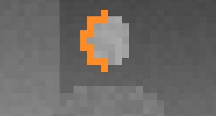 What the presence detector sees: a 32 × 18 brightness grid with movement marked in orange