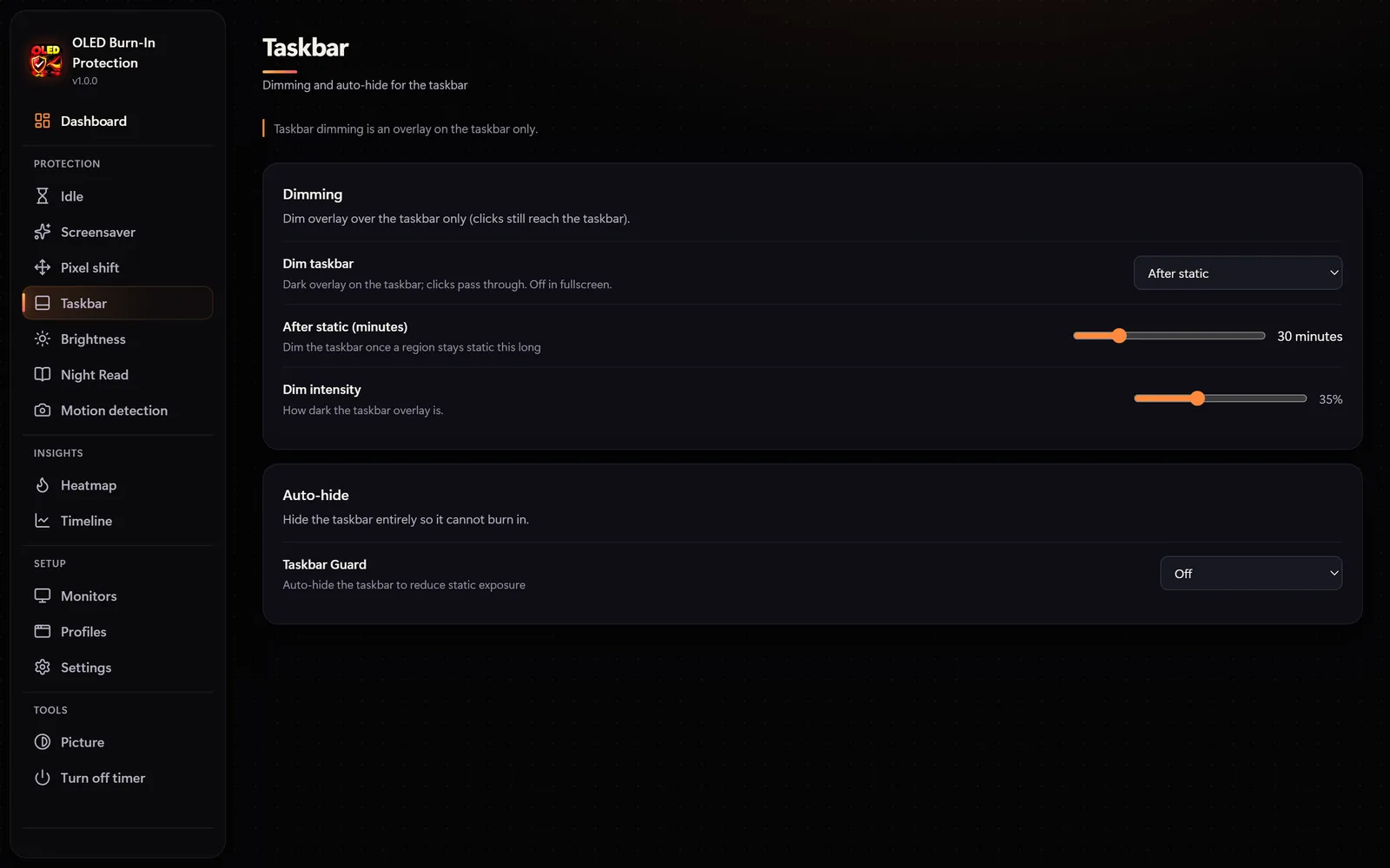 Taskbar protection